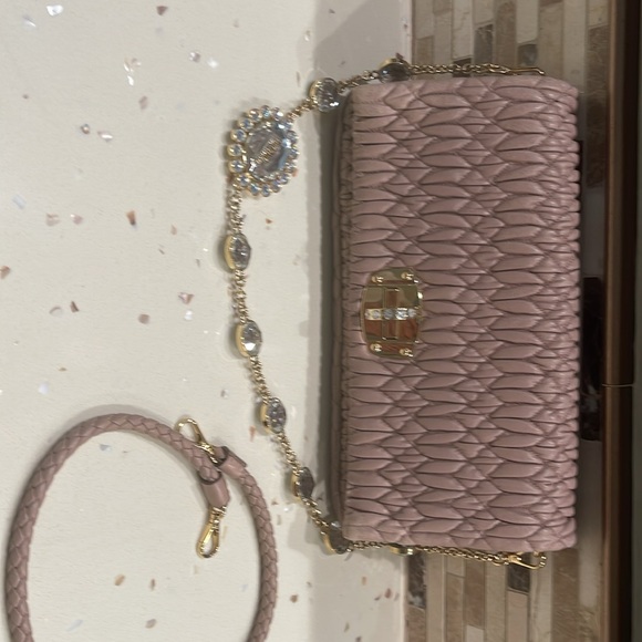 Miu Miu quilted bag Napa crystal clear n cammeo color - Picture 2 of 12